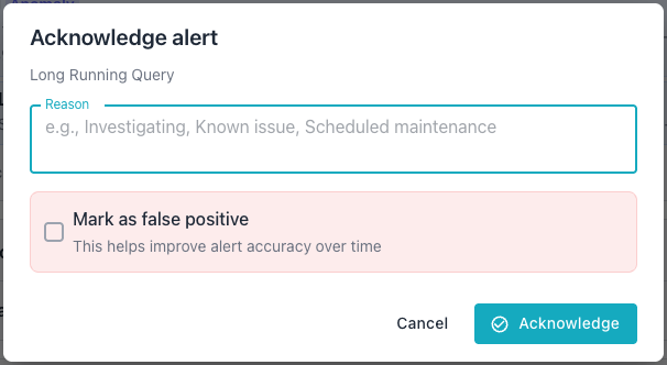 Acknowledging an alert