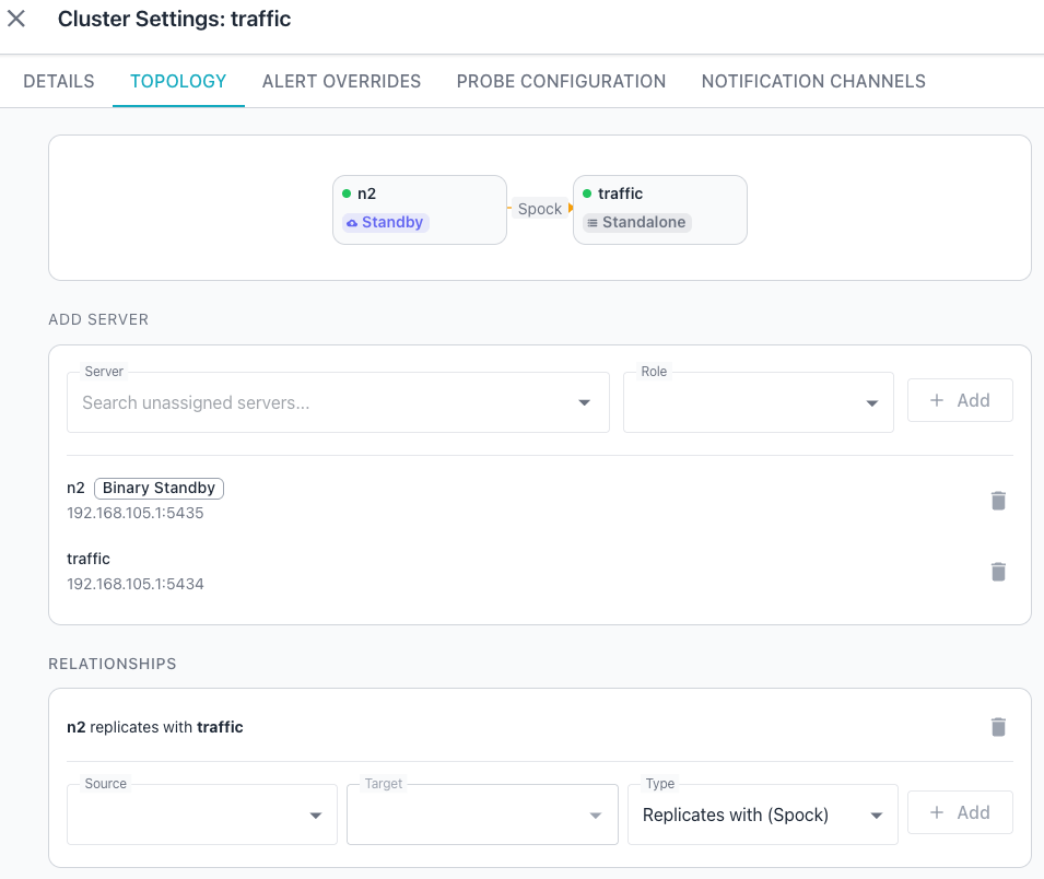 Reviewing the Topology tab of Cluster Settings