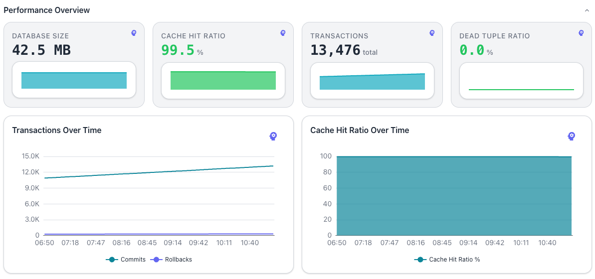 Reviewing the Database Performance Overview