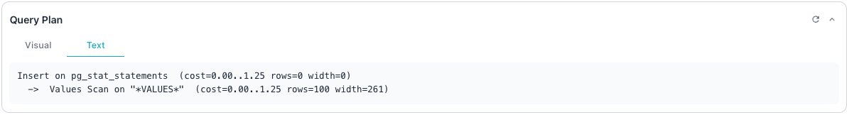 Reviewing the text Query Plan