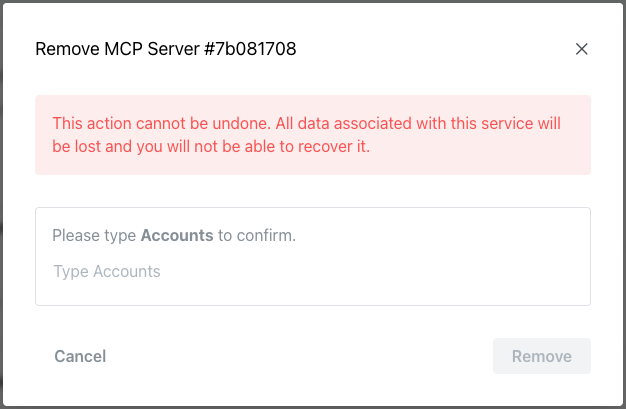 Deleting an MCP Server